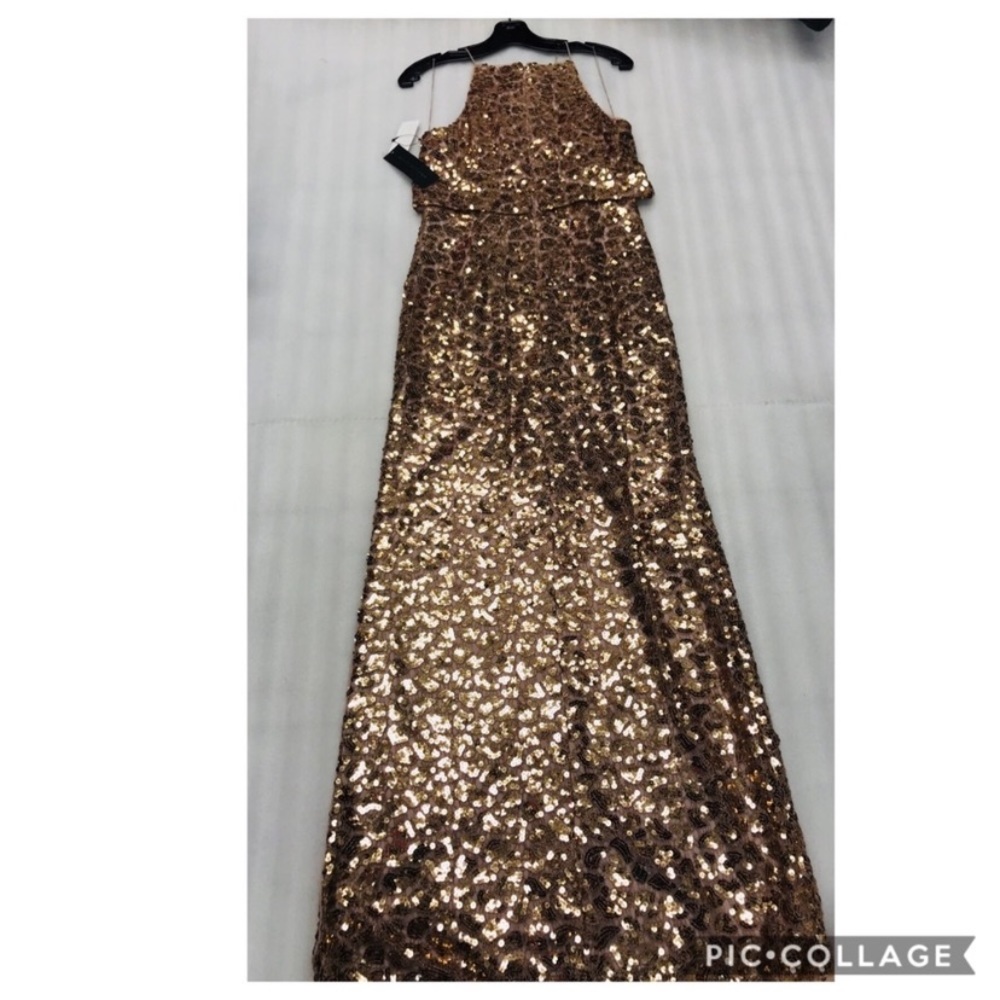 Aidan Mattox Halter neck sequins long Gown - Picture 5 of 9
